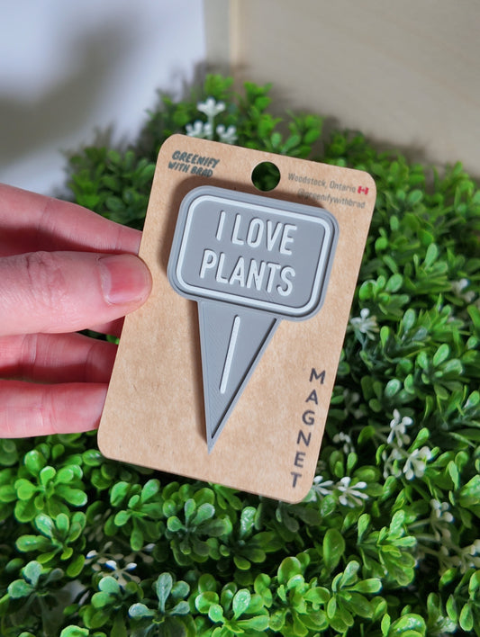 I Love Plants Mini Tag Magnet