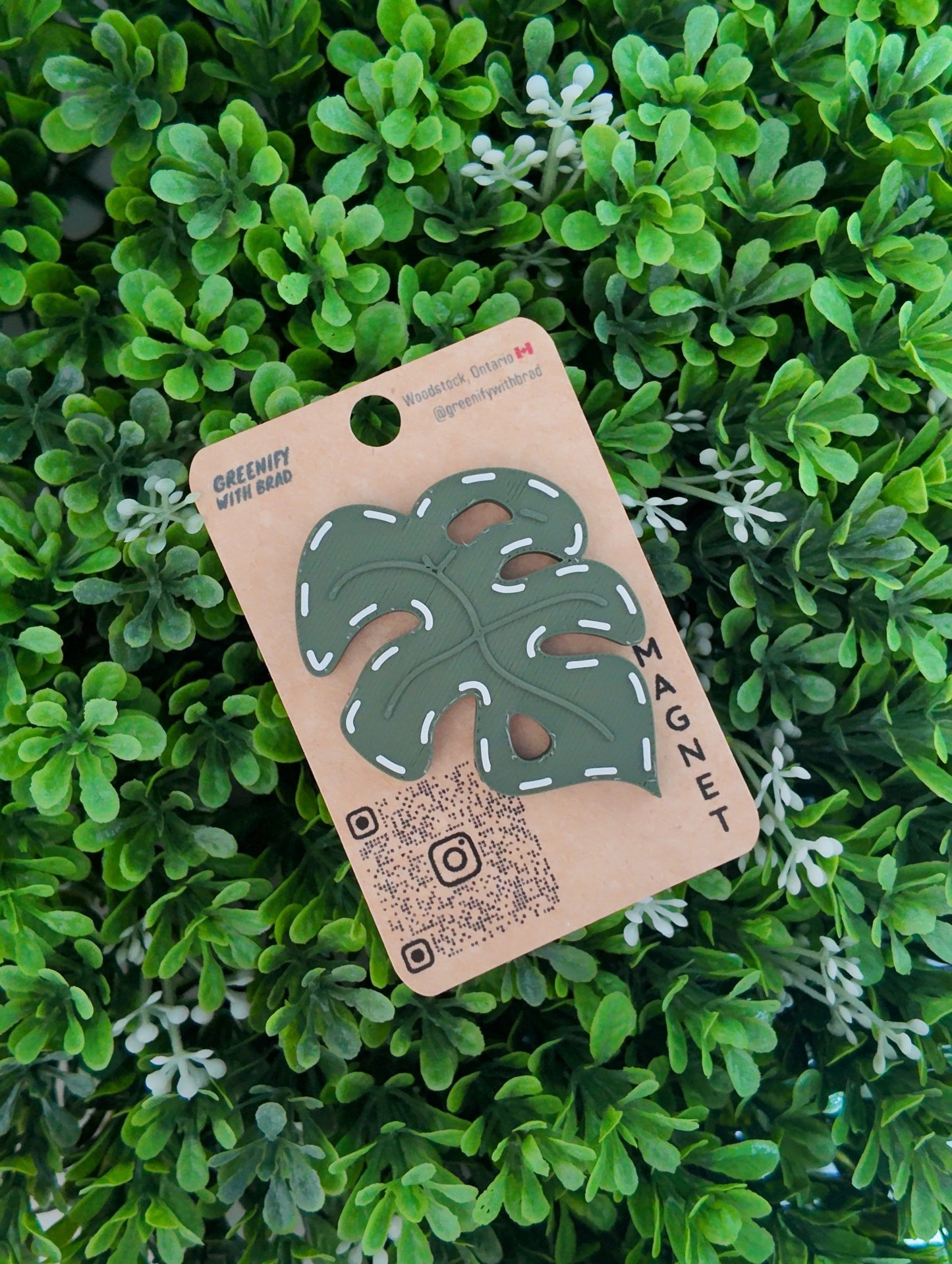 Stitched Monstera Leaf Magnet